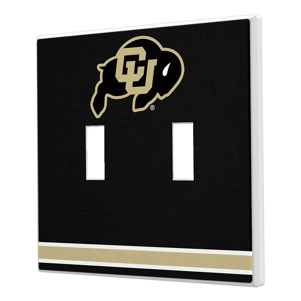Colorado Buffaloes Stripe Design Double Toggle Light Switch Plate