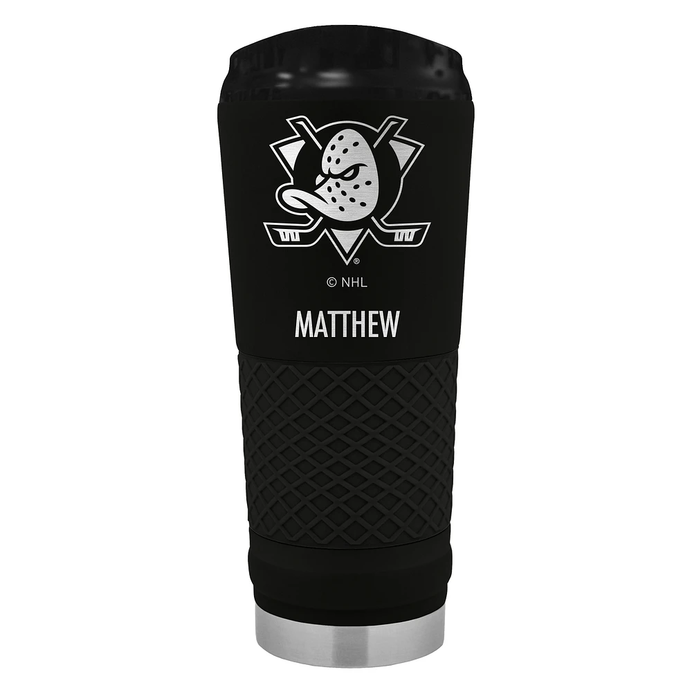 Black Anaheim Ducks 24oz. Personalized Stealth Draft Tumbler