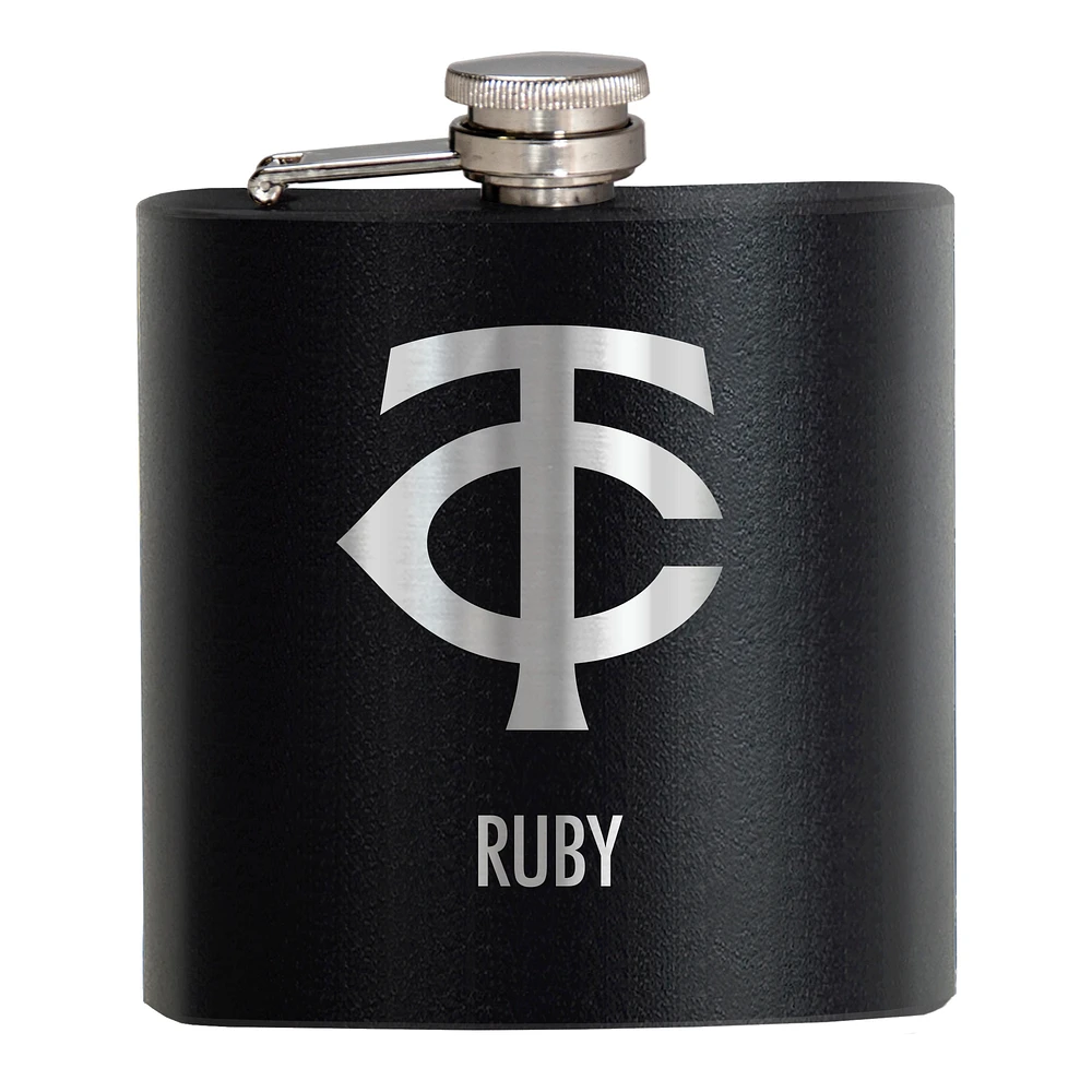 Black Minnesota Twins 6oz. Personalized Stealth Hip Flask