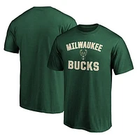 Men's Fanatics Hunter Green Milwaukee Bucks Team Victory Arch T-Shirt