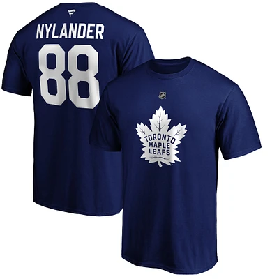 Men's Fanatics William Nylander Blue Toronto Maple Leafs Logo Authentic Stack Name and Number - T-Shirt