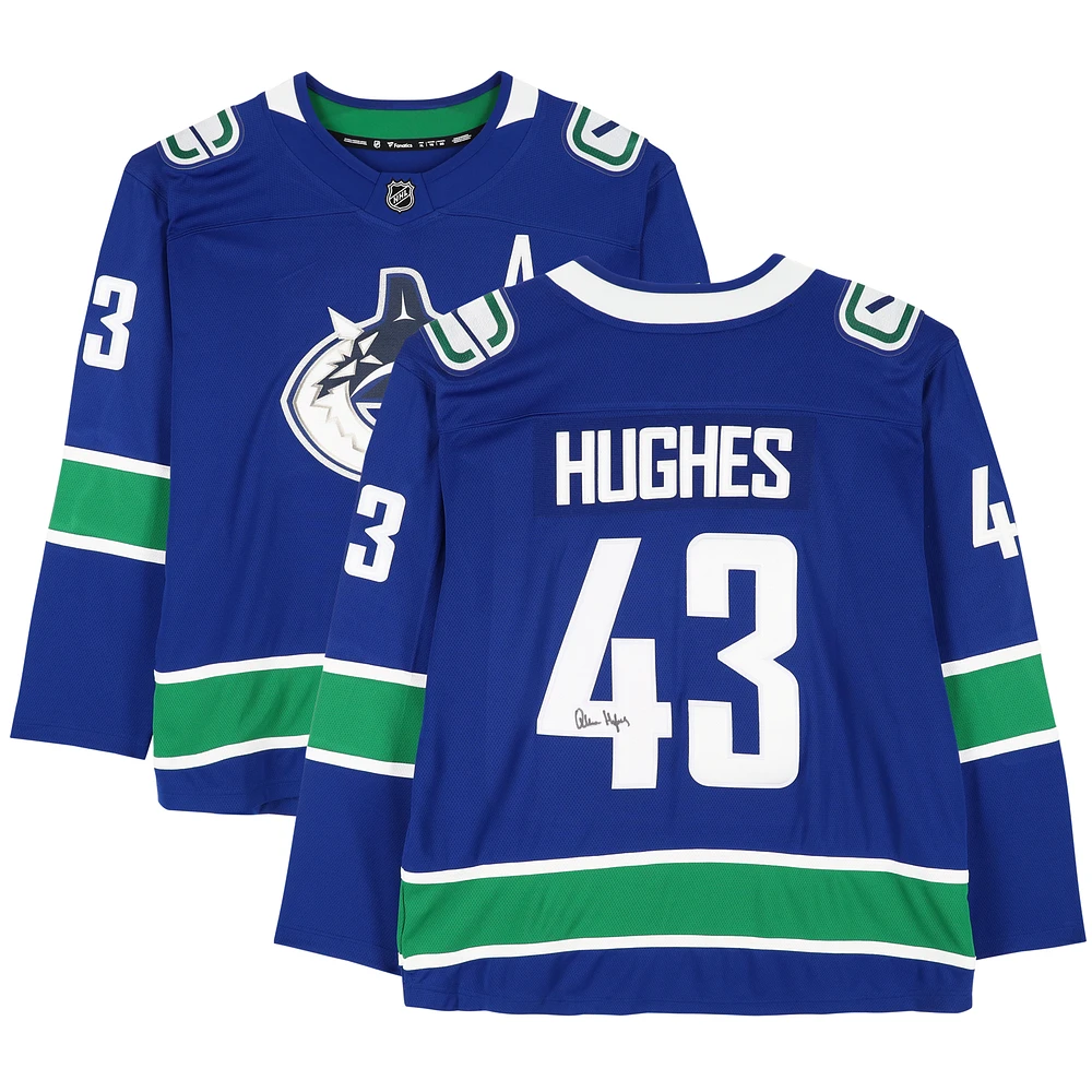 Quinn Hughes Vancouver Canucks Autographed Blue 2019 Model Fanatics Breakaway Jersey