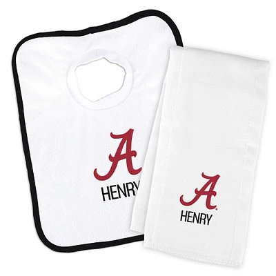 Newborn & Infant Alabama Crimson Tide Personalized Bib & Burp Cloth Set