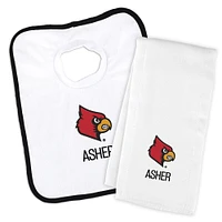 Newborn & Infant Louisville Cardinals Personalized Bib & Burp Cloth Set