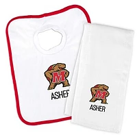 Newborn & Infant Maryland Terrapins Personalized Bib & Burp Cloth Set