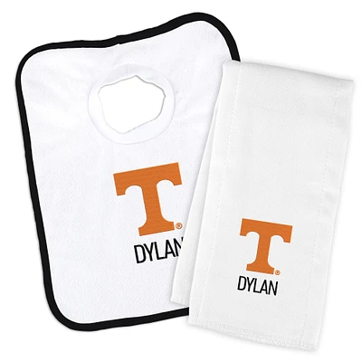 Newborn & Infant Tennessee Volunteers Personalized Bib & Burp Cloth Set