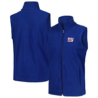 Women's Dunbrooke Royal New York Giants Houston Fleece Full-Zip Vest