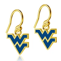 Women's Dayna Designs West Virginia Mountaineers Gold Plated Enamel Dangle Earrings