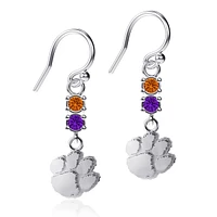 Dayna Designs Clemson Tigers Dangle Crystal Earrings