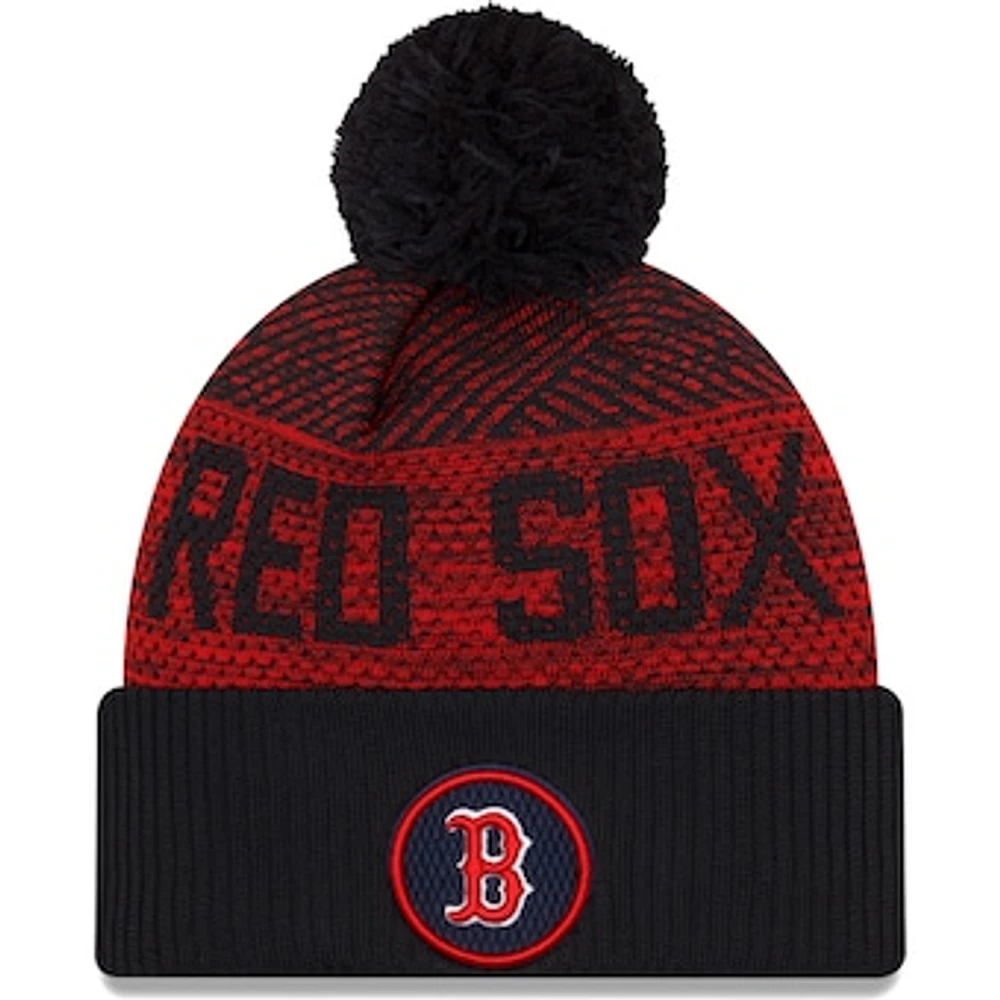 Men's New Era Navy Boston Red Sox Authentic Collection Sport Cuffed Knit Hat with Pom