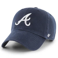 Men's '47 Navy Atlanta Braves Clean Up Adjustable Hat