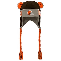 Preschool Brown Cleveland Browns Wordmark Ears Trooper Knit Hat