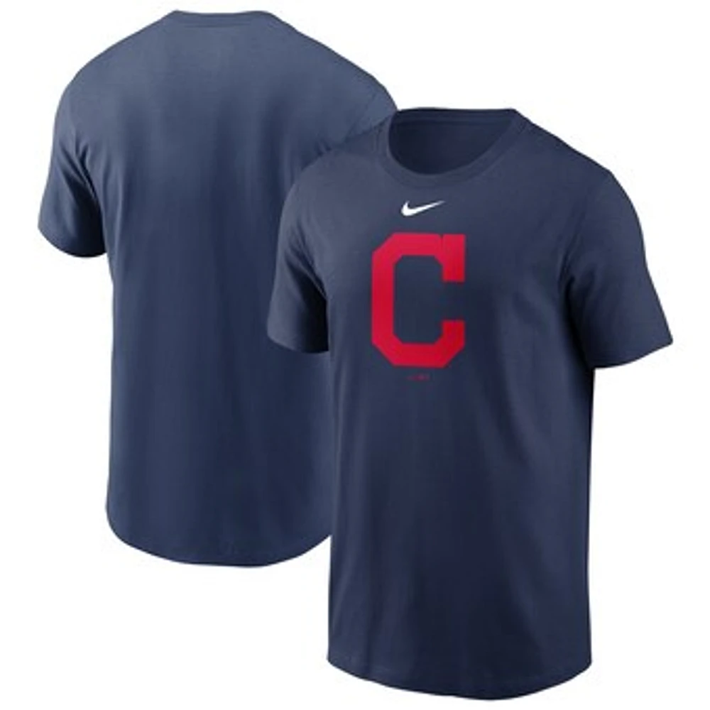 Men's Nike Navy Cleveland Indians Large Logo T-Shirt