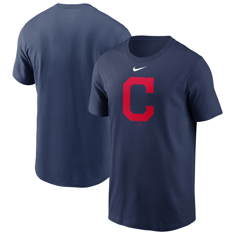 Men's Nike Navy Cleveland Indians Large Logo T-Shirt