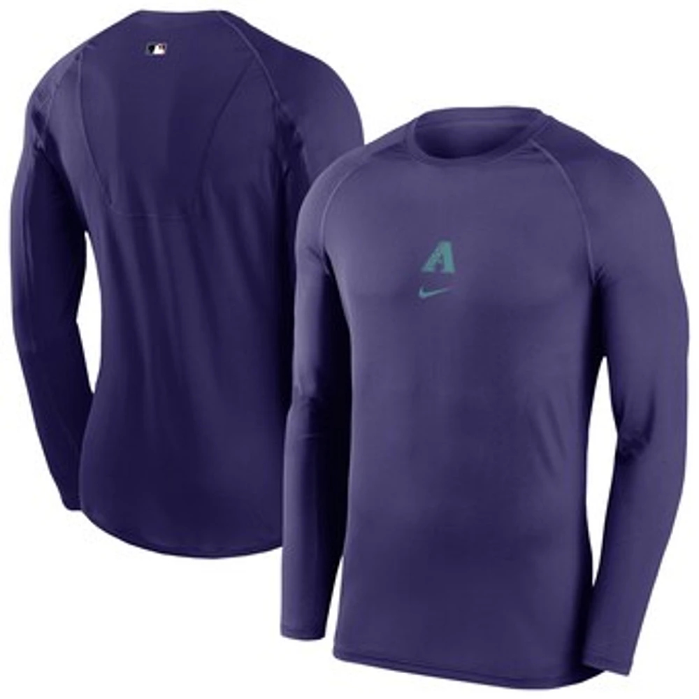 Men's Nike Purple Arizona Diamondbacks Authentic Collection Raglan Long Sleeve T-Shirt