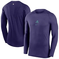 Men's Nike Purple Arizona Diamondbacks Authentic Collection Raglan Long Sleeve T-Shirt