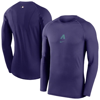 Men's Nike Purple Arizona Diamondbacks Authentic Collection Raglan Long Sleeve T-Shirt