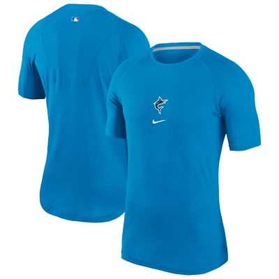 Men's Nike Blue Miami Marlins Authentic Collection Base Layer T-Shirt