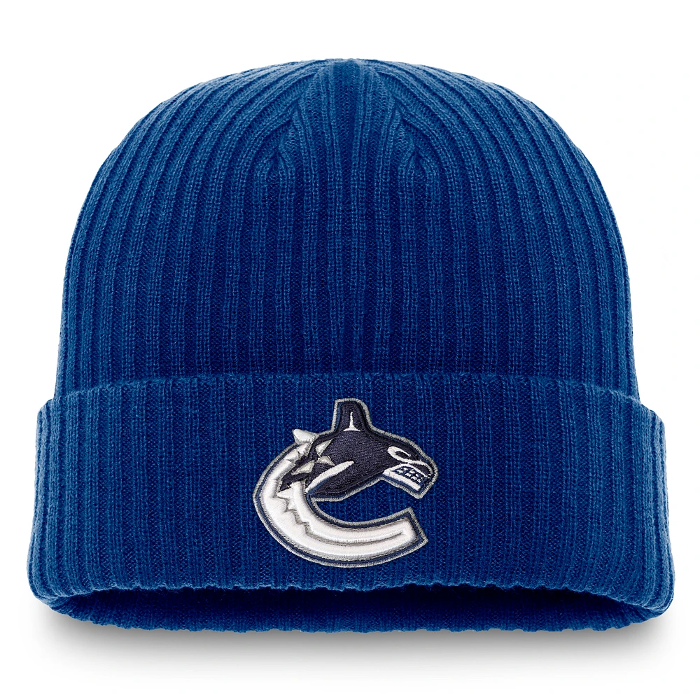 Men's Fanatics Royal Vancouver Canucks Core Primary Logo Cuffed Knit Hat