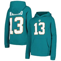 Youth Mitchell & Ness Dan Marino Aqua Miami Dolphins Retired Player Name Number Pullover Hoodie