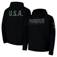 Men's Colosseum Black Purdue Boilermakers OHT Military Appreciation Hoodie Long Sleeve T-Shirt