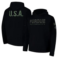 Men's Colosseum Black Purdue Boilermakers OHT Military Appreciation Hoodie Long Sleeve T-Shirt