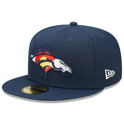 Men's New Era Navy Denver Broncos Omaha 59FIFTY Fitted Hat