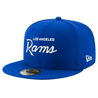 Men's New Era Royal Los Angeles Rams Script Original Fit 9FIFTY Snapback Hat