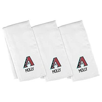 Infant White Arizona Diamondbacks Personalized Burp Cloth Three-Pack