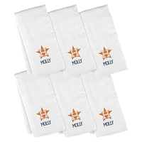 Infant White Houston Astros Personalized Burp Cloth 6-Pack