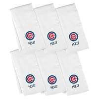 Infant White Chicago Cubs Personalized Burp Cloth 6-Pack