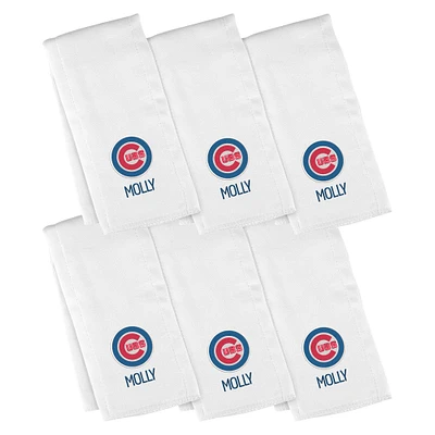 Infant White Chicago Cubs Personalized Burp Cloth 6-Pack
