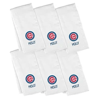 Infant White Chicago Cubs Personalized Burp Cloth 6-Pack