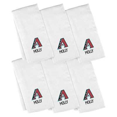 Infant White Arizona Diamondbacks Personalized Burp Cloth 6-Pack
