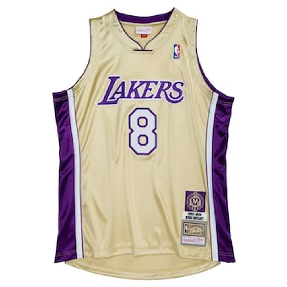 Men's Mitchell & Ness Kobe Bryant Gold Los Angeles Lakers Hall of Fame Class 2020 #8 Authentic Jersey