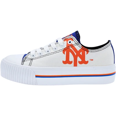 Women's FOCO New York Mets Platform Canvas Shoes