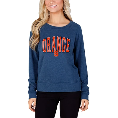 Women's Concepts Sport Navy Syracuse Orange Mainstream Terry Long Sleeve T-Shirt