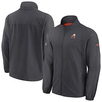 Men's Nike Charcoal Cleveland Browns Sideline Full-Zip Jacket