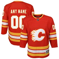 Youth Red Calgary Flames Home Custom Premier Jersey