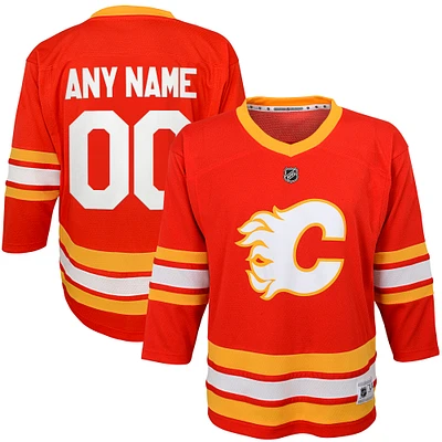 Youth Red Calgary Flames Home Replica Custom Jersey