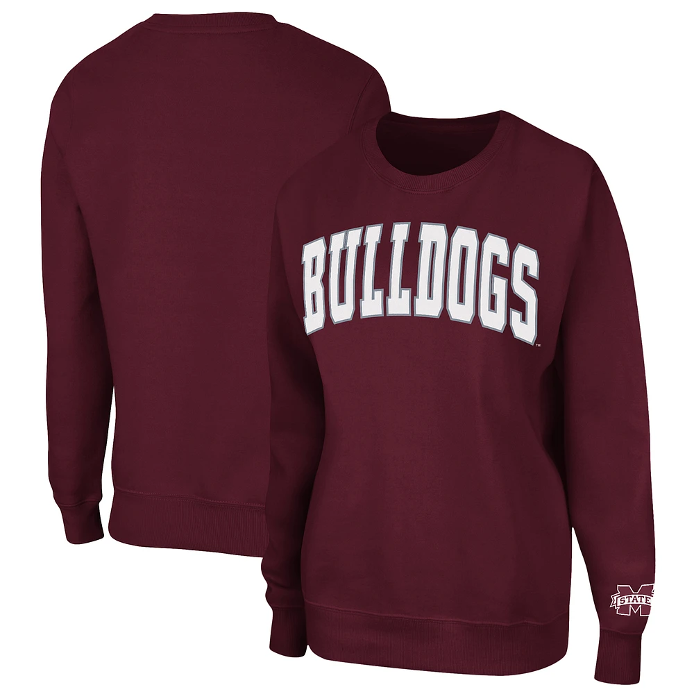 Women's Colosseum Maroon Mississippi State Bulldogs Campanile Pullover Sweatshirt