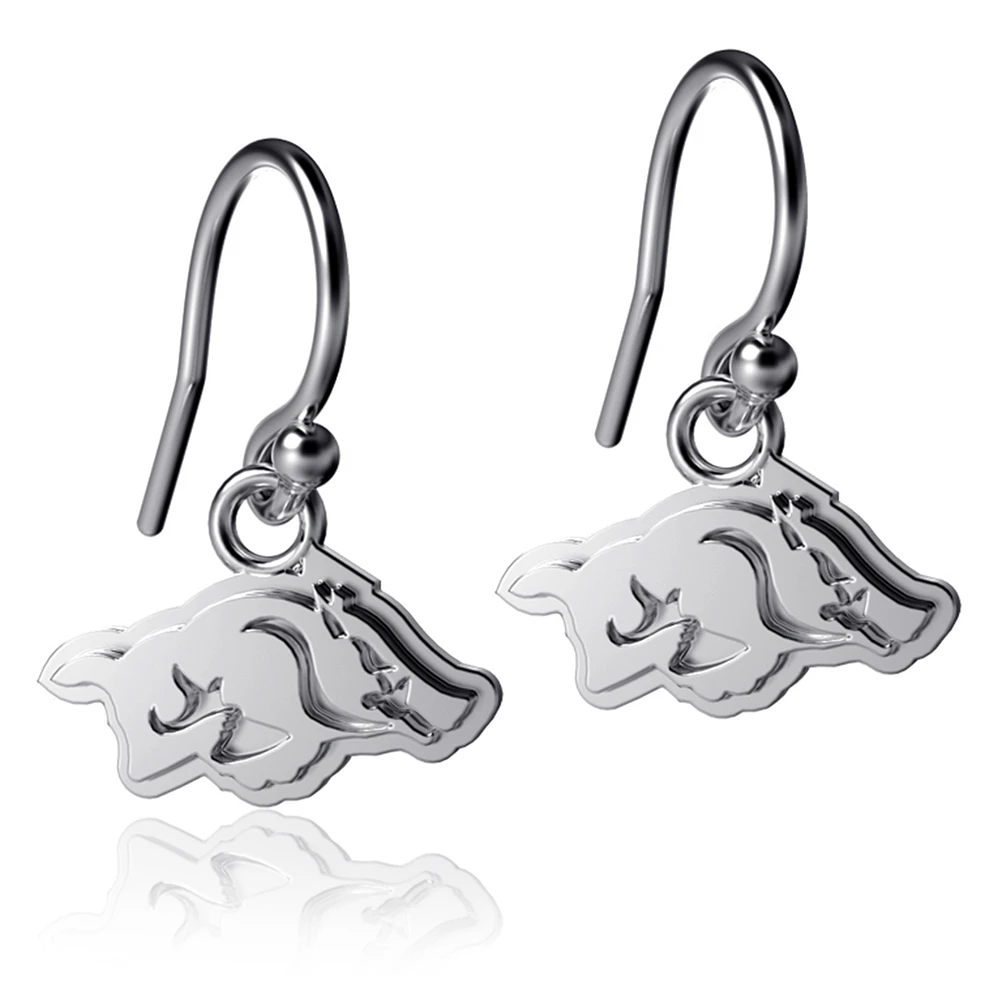 Dayna Designs Arkansas Razorbacks Silver Dangle Earrings