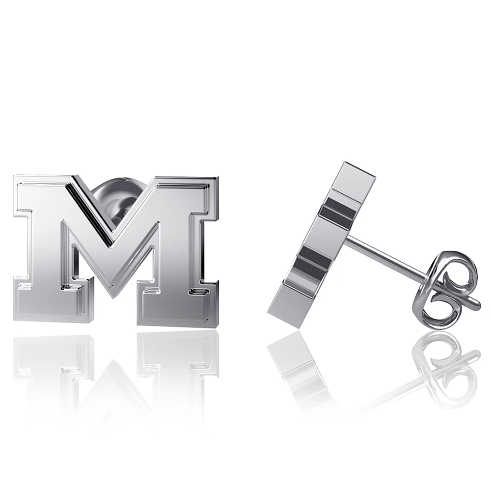 Dayna Designs Michigan Wolverines Silver Post Earrings