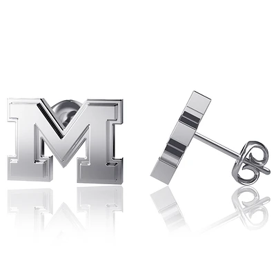 Dayna Designs Michigan Wolverines Silver Post Earrings