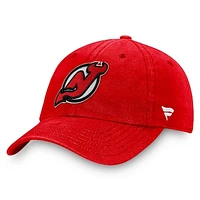 Men's Fanatics Red New Jersey Devils Core Primary Logo Adjustable Hat