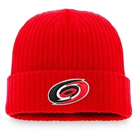 Men's Fanatics Red Carolina Hurricanes Core Primary Logo Cuffed Knit Hat