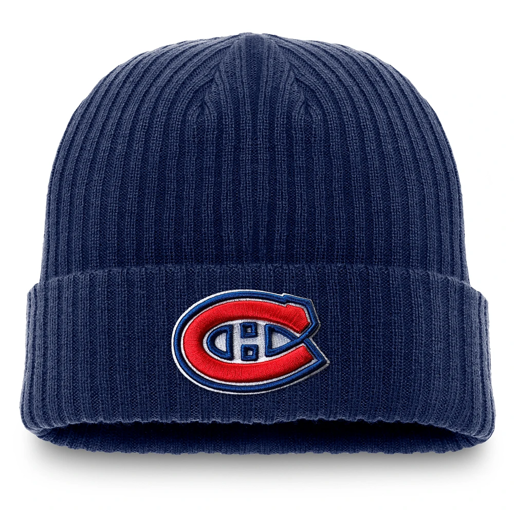 Men's Fanatics  Navy Montreal Canadiens Core Primary Logo Cuffed Knit Hat