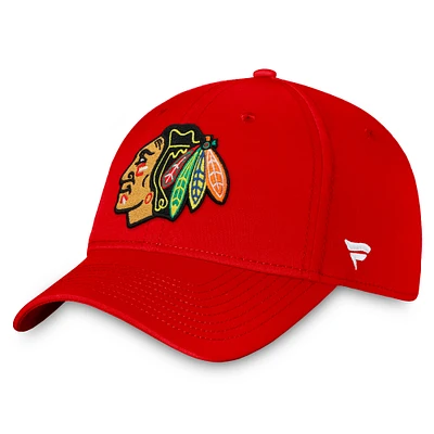 Men's Fanatics Red Chicago Blackhawks Core Primary Logo Flex Hat