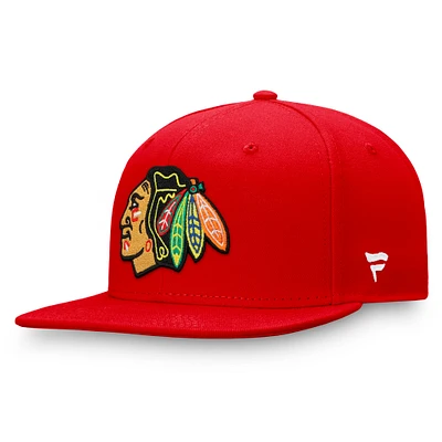 Men's Fanatics Red Chicago Blackhawks Core Primary Logo Snapback Hat