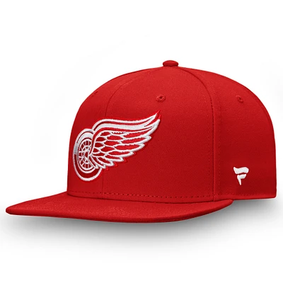 Men's Fanatics Red Detroit Red Wings Core Primary Logo Snapback Hat